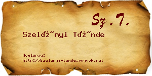 Szelényi Tünde névjegykártya